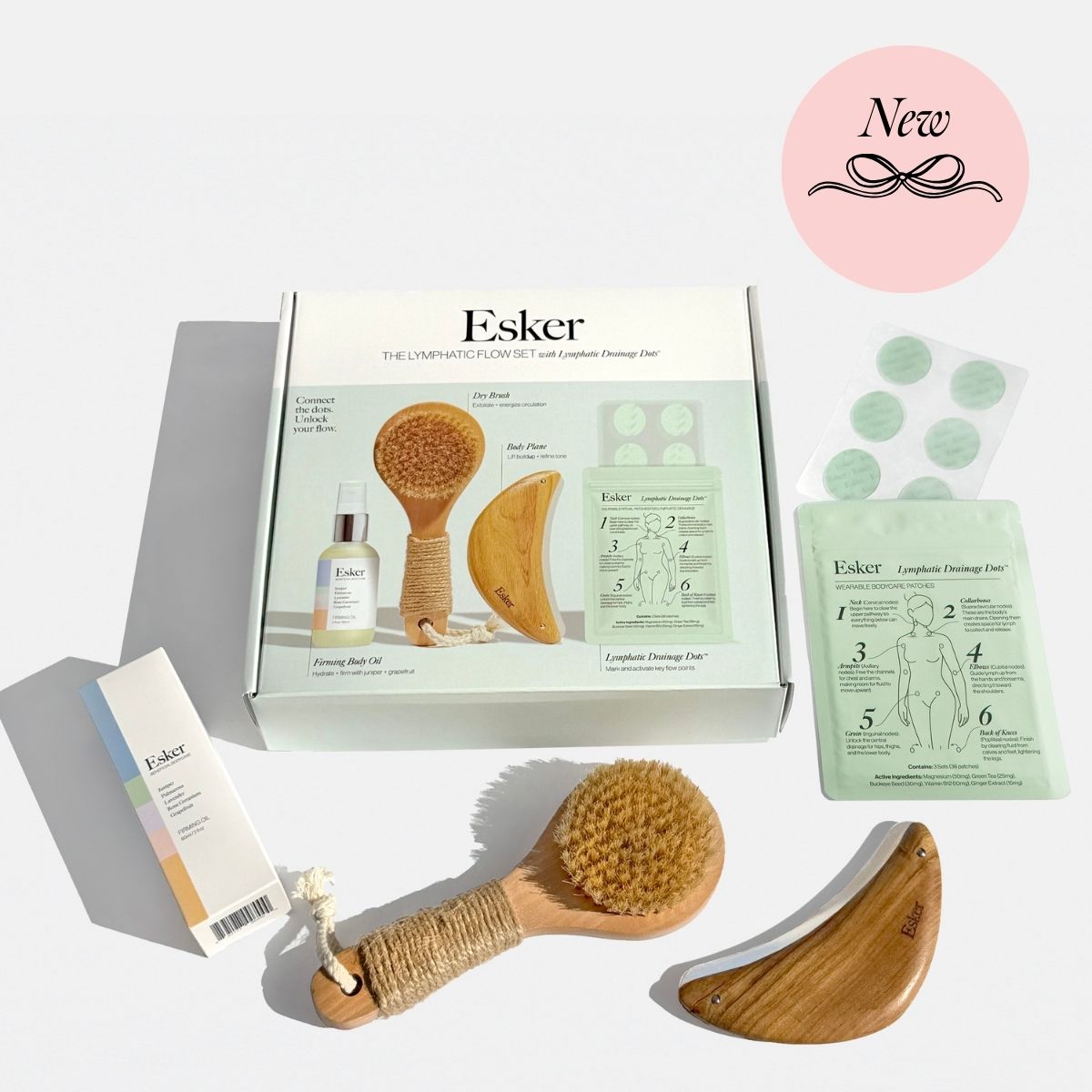 Lymphatic Flow Set - 4-Piece Body Care + Tools Kit | Esker
