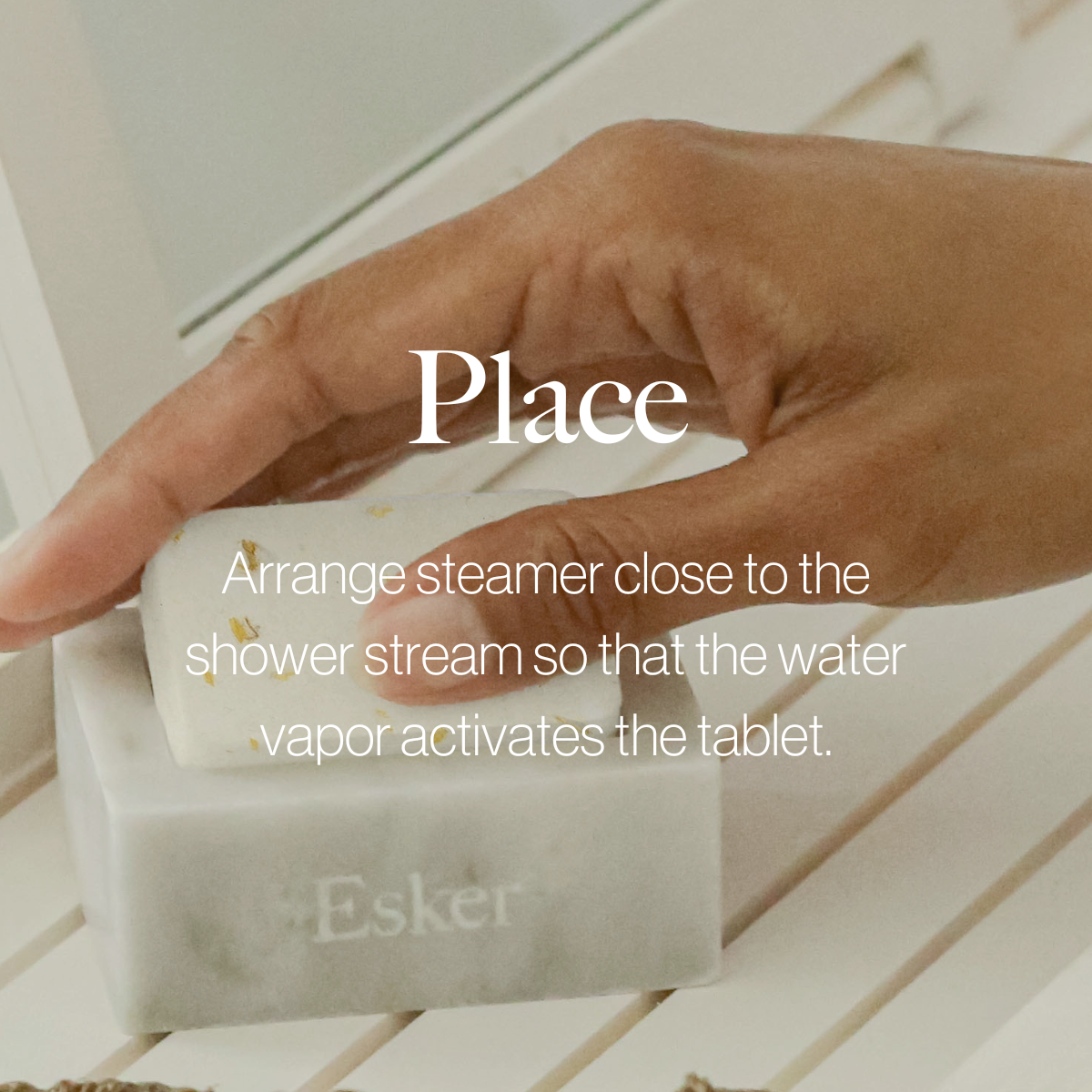 ESKER Aromatic Shower Steamer Set - 1 MARBLE HOLDER & 4 SHOWER