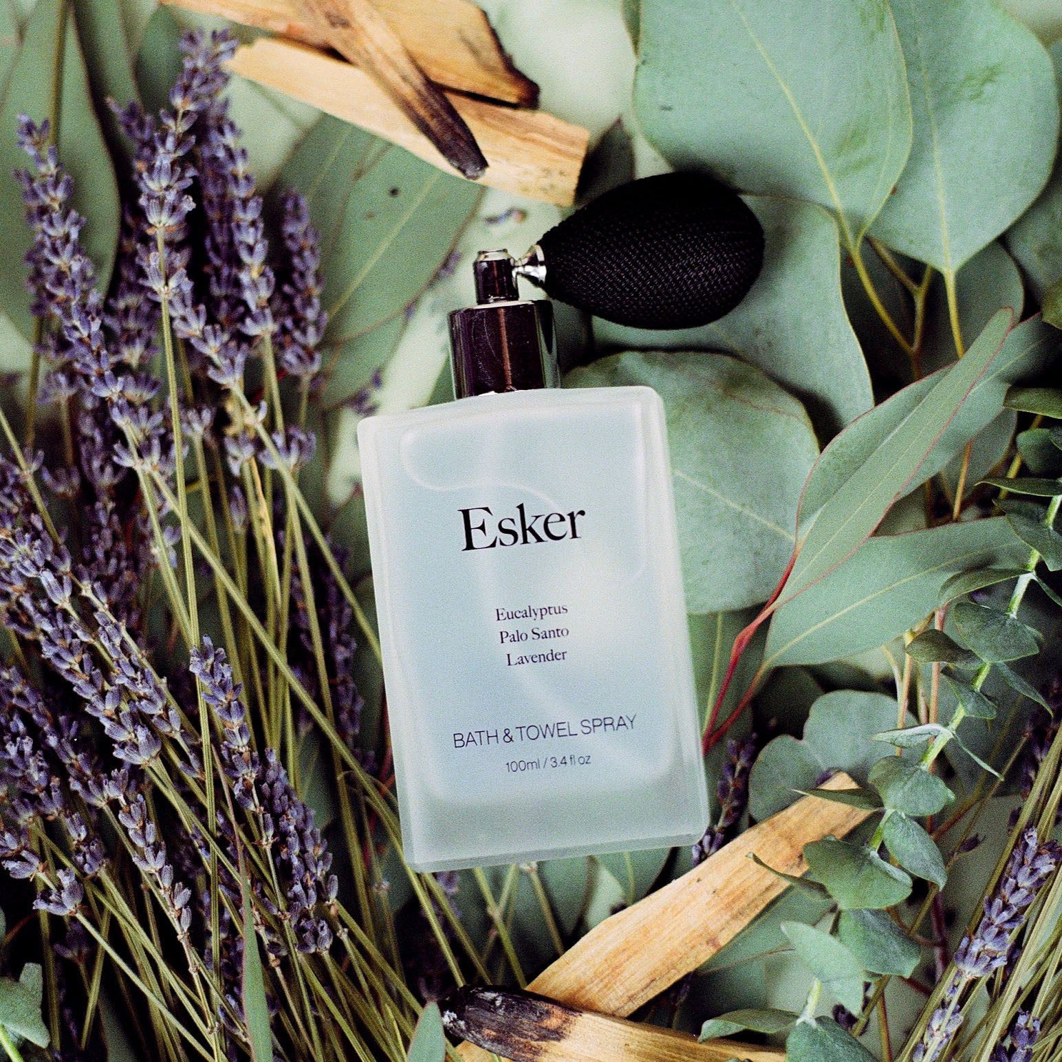 Bath and Towel Spray - Esker - Lavender Eucalyptus Palo Santo