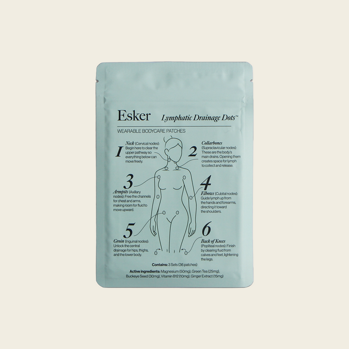 Esker Lymphatic Drainage Dots packaging on a white background