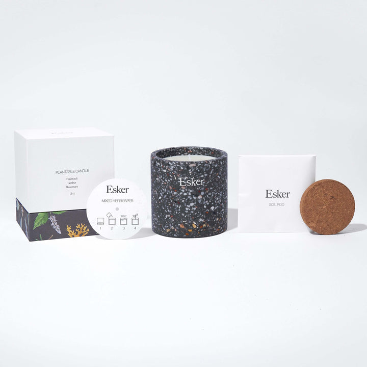 Travertine Plantable Candle - Esker